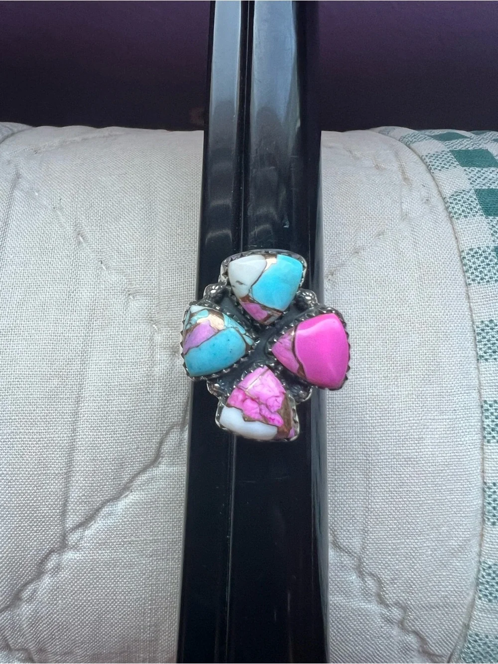 Sterling southwestern cotton candy ring